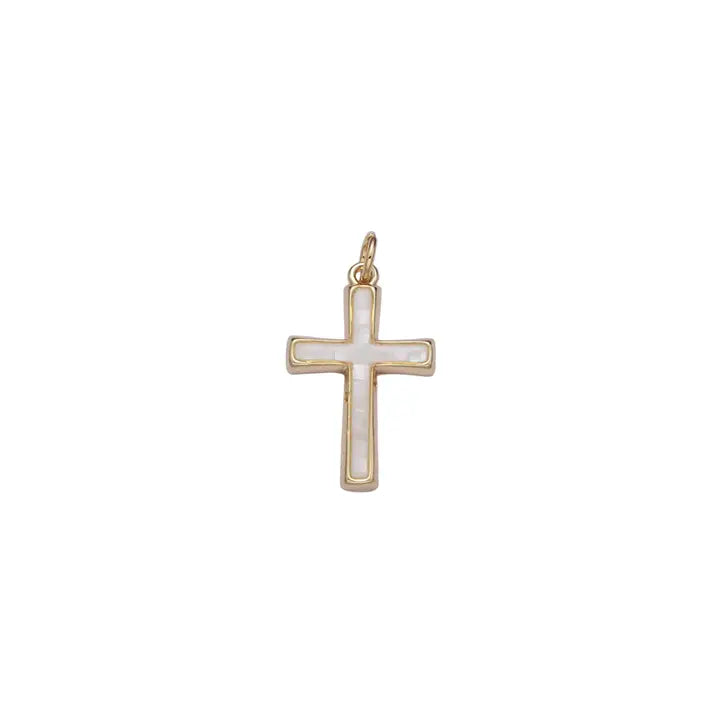 Pearl Cross Charm