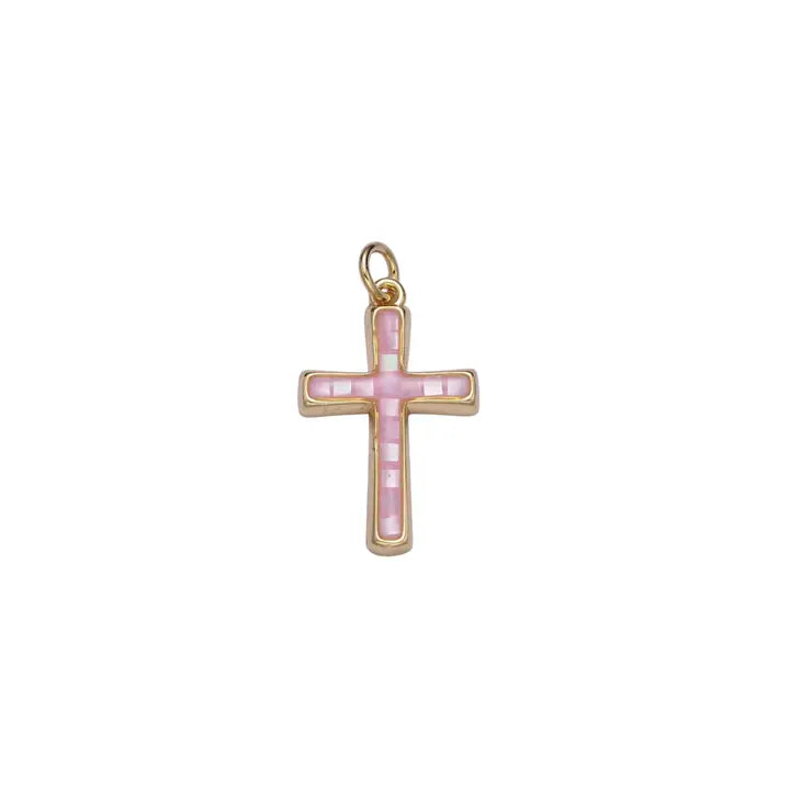 Pearl Cross Charm