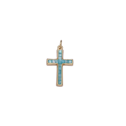 Pearl Cross Charm