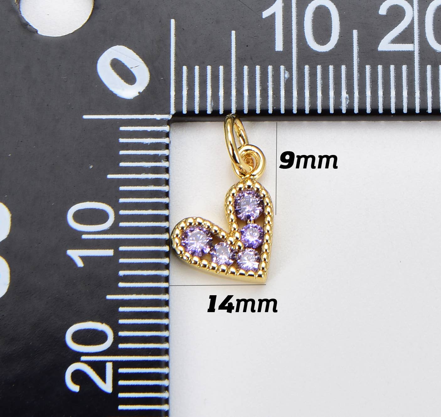 Micro Pave Tiny Heart Charm Pendant