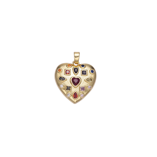 Colorful Stone Heart Charm